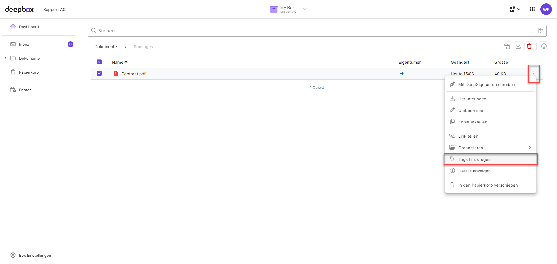 Tag Support Travailler avec des tags | Support DeepCloud