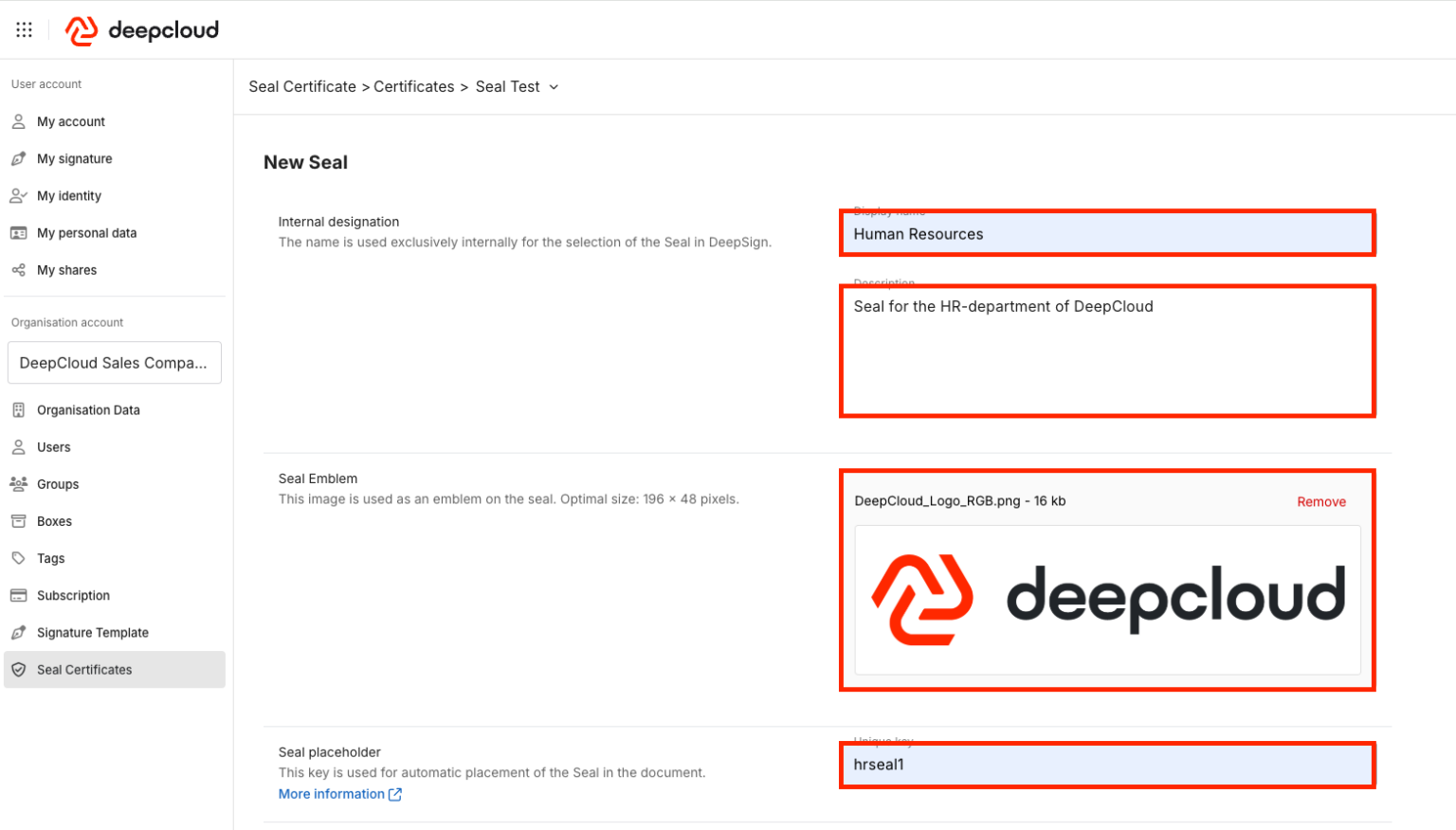 Seal Setup | DeepCloud Support